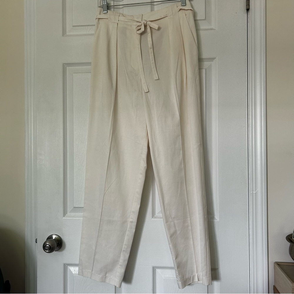 Dynamite Cream Belted Chino Pants